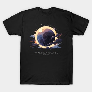 Scenic Solar Eclipse, Astronomical Event Total Solar Eclipse Art T-Shirt